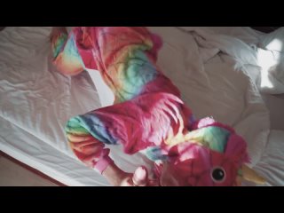 pajama sex with a unicorn wife and cum on her tits and ass | asian girls tribbing, masturbation